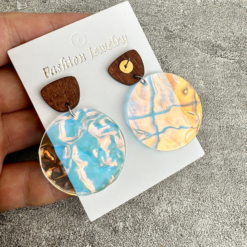 Wholesale earrings turtle water droplets ocean corrugated acrylic earrings