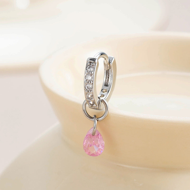 Wholesale Single Diamond Earrings Zircon Pendant Earrings ACC-ES-HengSen002