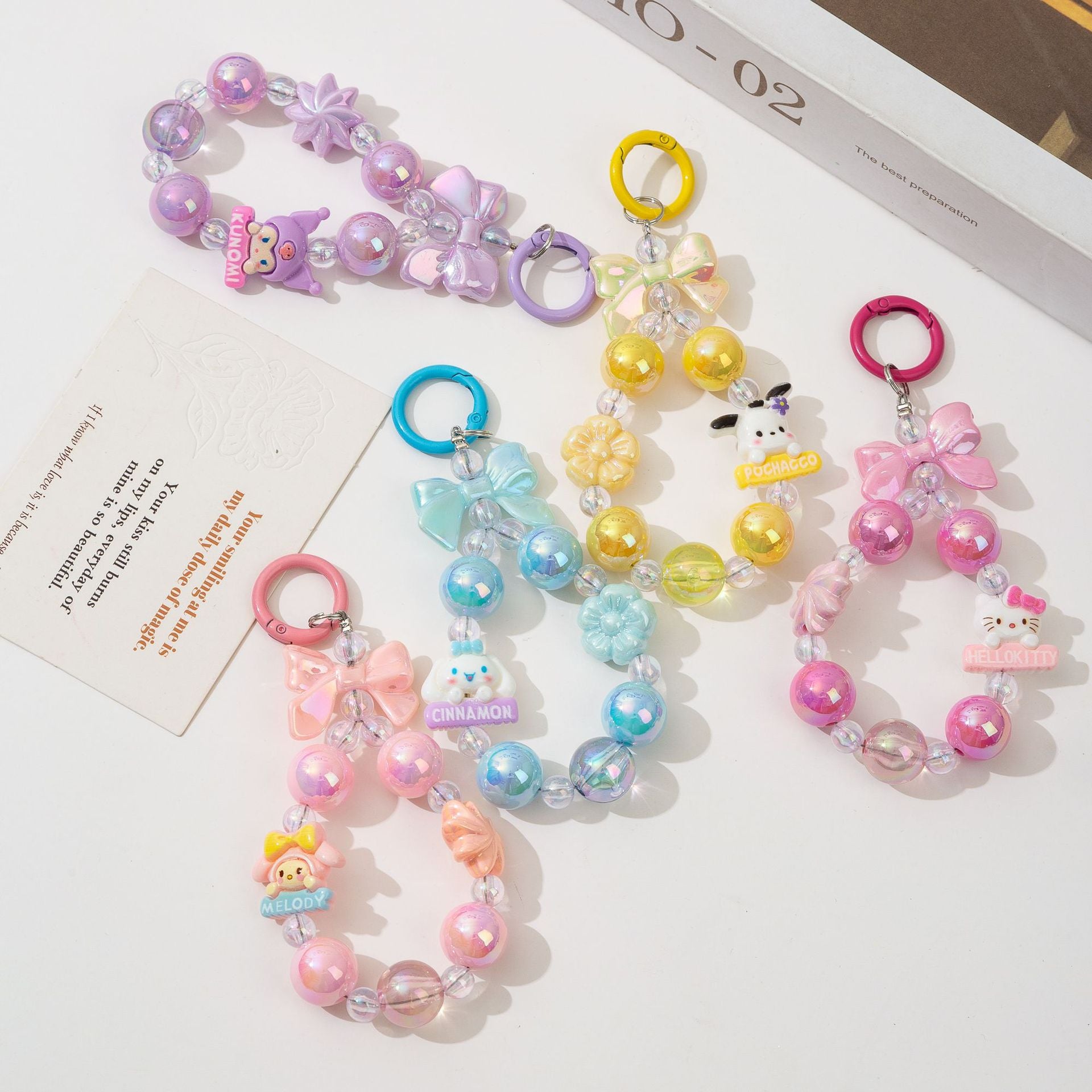 Wholesale Cartoon Fun Handmade Beaded Acrylic Colorful Keychain ACCVIP