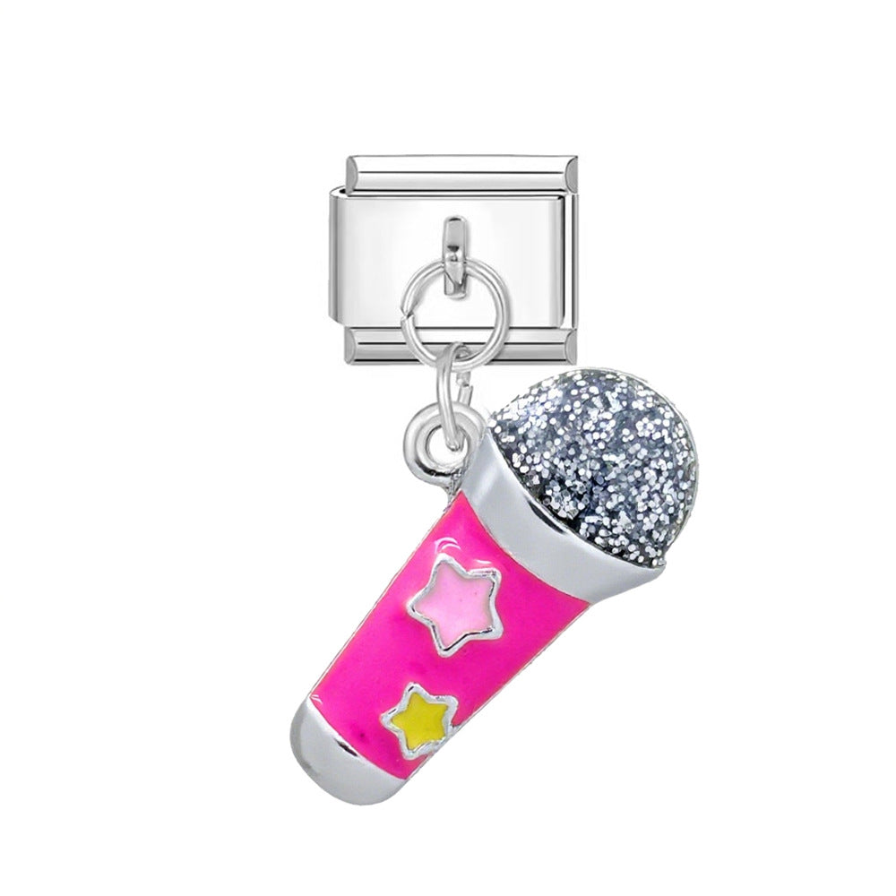 Wholesale Italian Charm Bracelet 9mm DIY Oil-Drip Single Buckle  Creative Stainless Steel Composable Bracelet