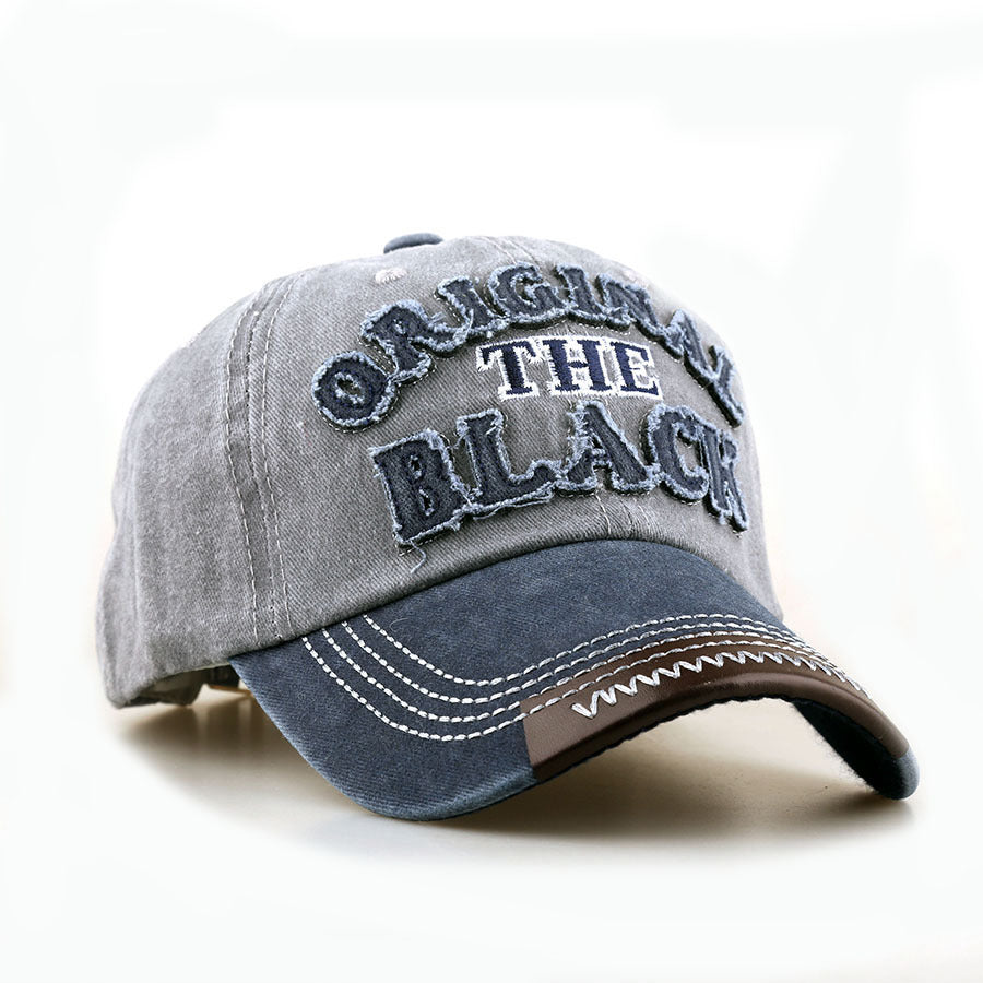 Wholesale Embroidered Black Washed Cotton Baseball Cap