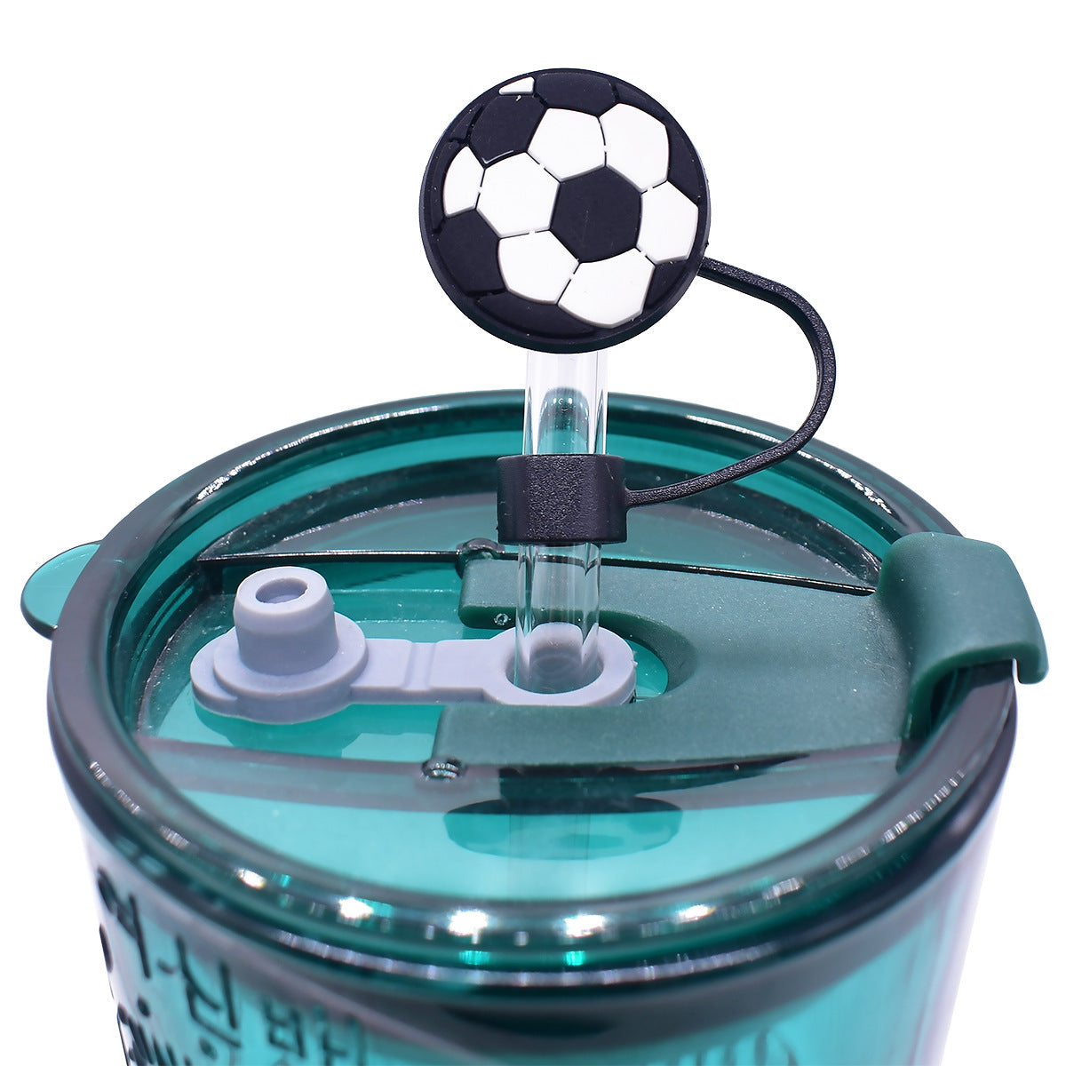 Wholesale Random 100pcs Ball Sports Straw Tube Cap 10mm Soft Plastic Straw Decoration Straw Cover ACC-SCR-RYY039