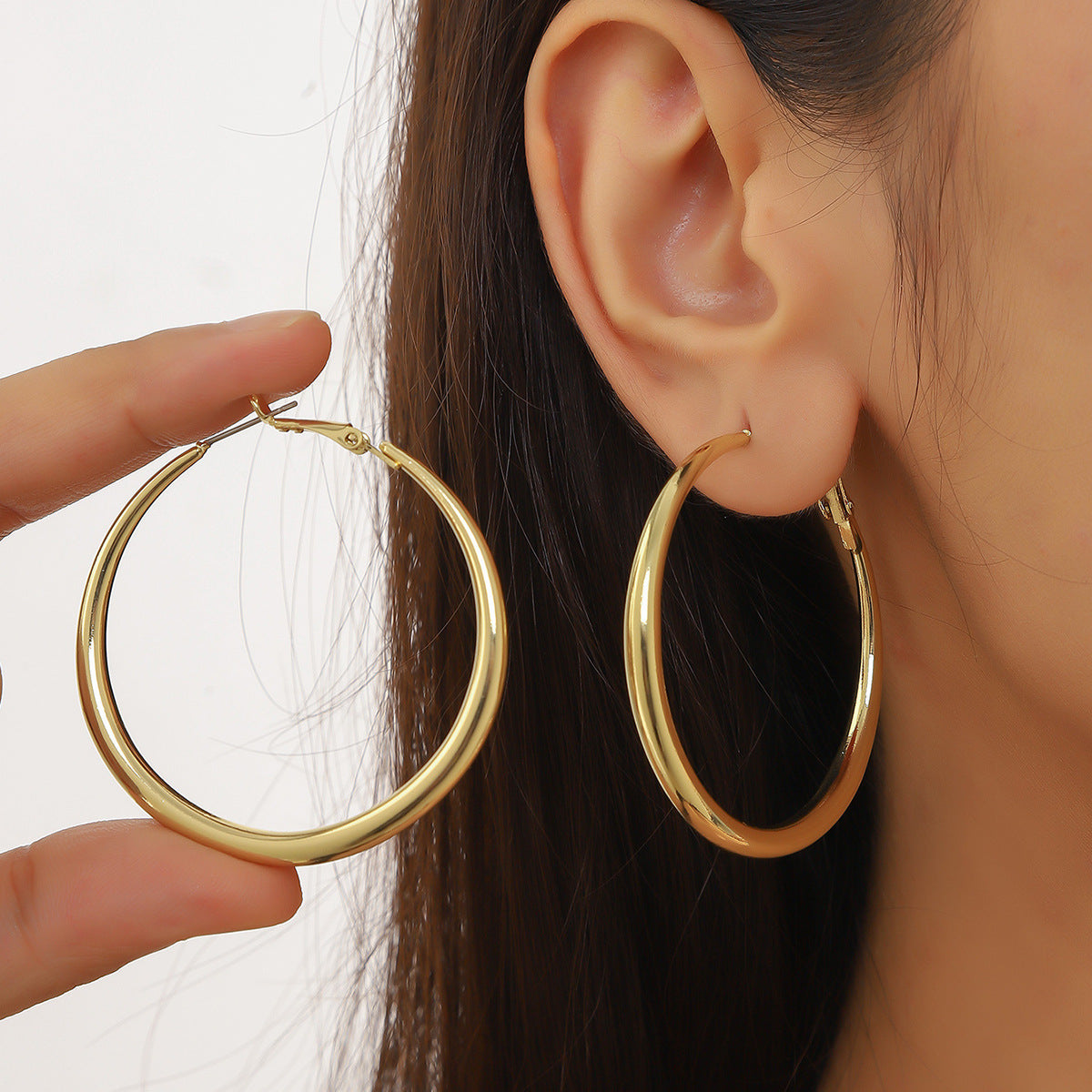 Wholesale  Retro Earrings suit Exaggerated Metal Large Circle Earrings