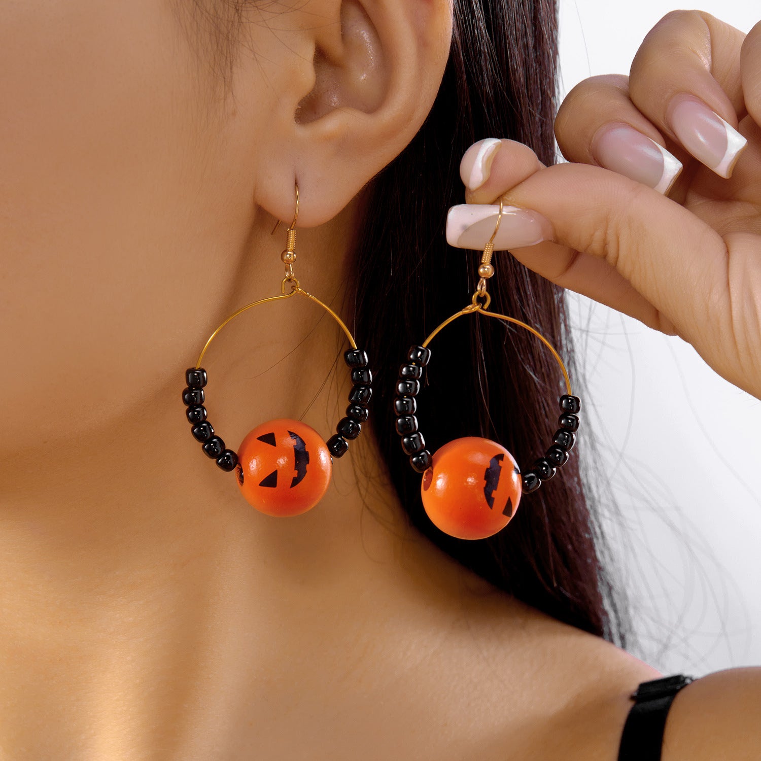 Wholesale  Halloween Earrings Spider Pumpkin Ghost Crystal Rice Bead Earrings
