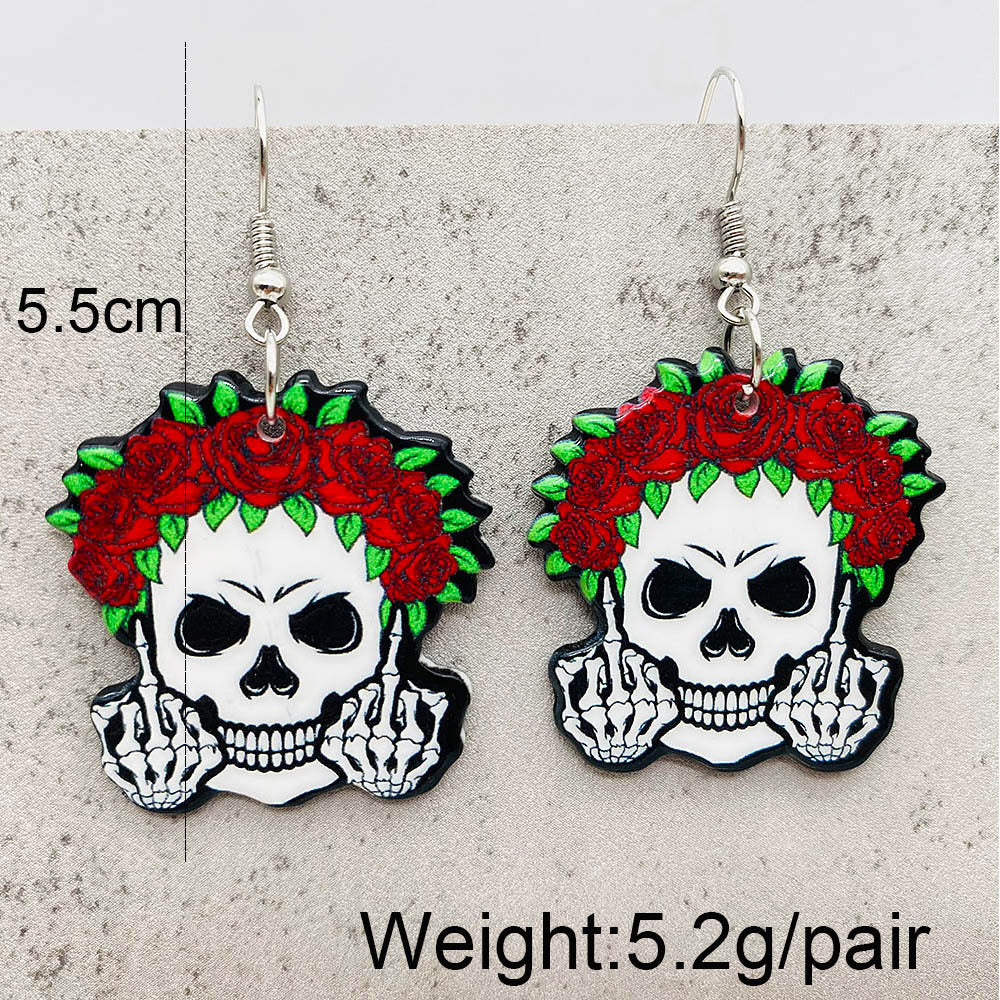 Wholesale  skull Horror  character acrylic earrings