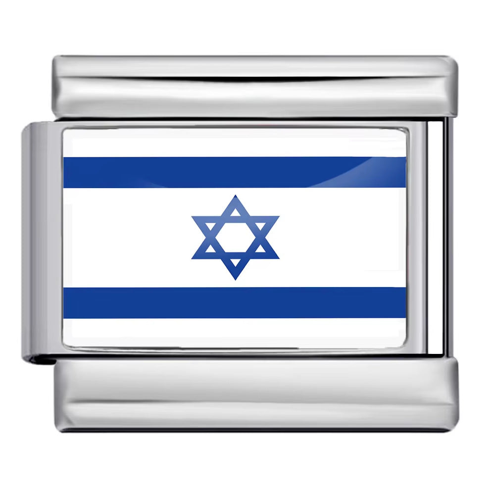 Wholesale Italian Charm Bracelet 9mm DIY Splicing Removable World Flags Stainless Steel Composable Bracelet