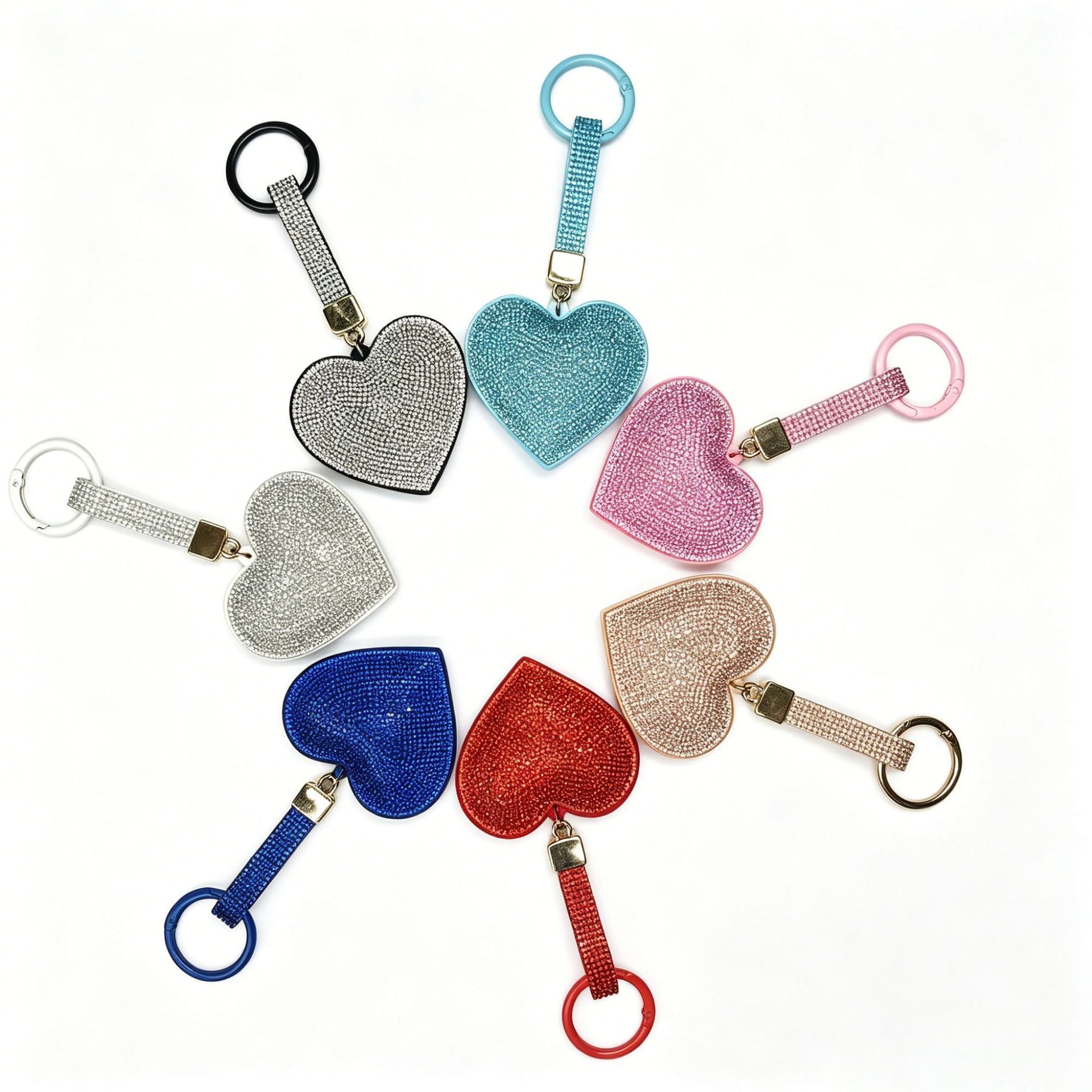 Wholesale Love Heart Crystal Keychain Bag Charm Tassel Pendant Fashion Accessory Gift