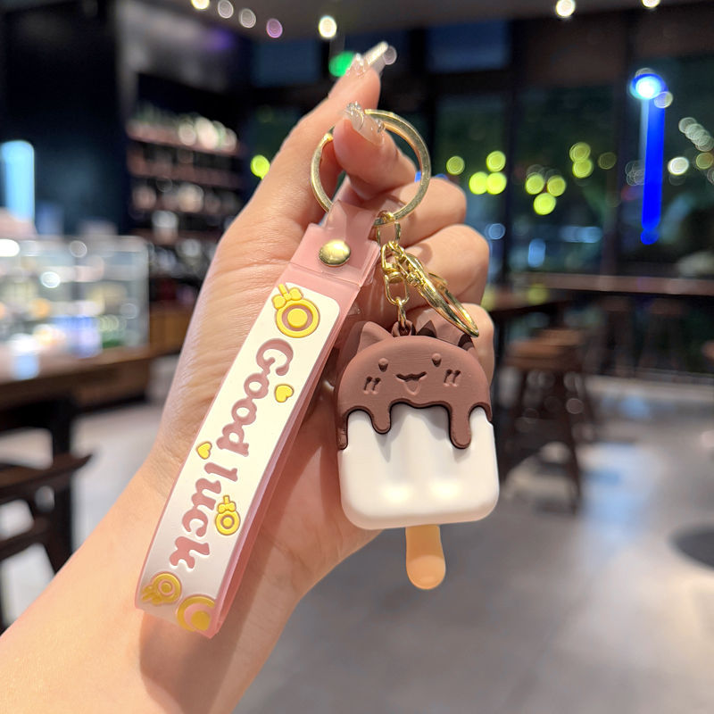 Wholesale Cartoon Ice Cream Silicone Keychain Bag Charm Gift for Women