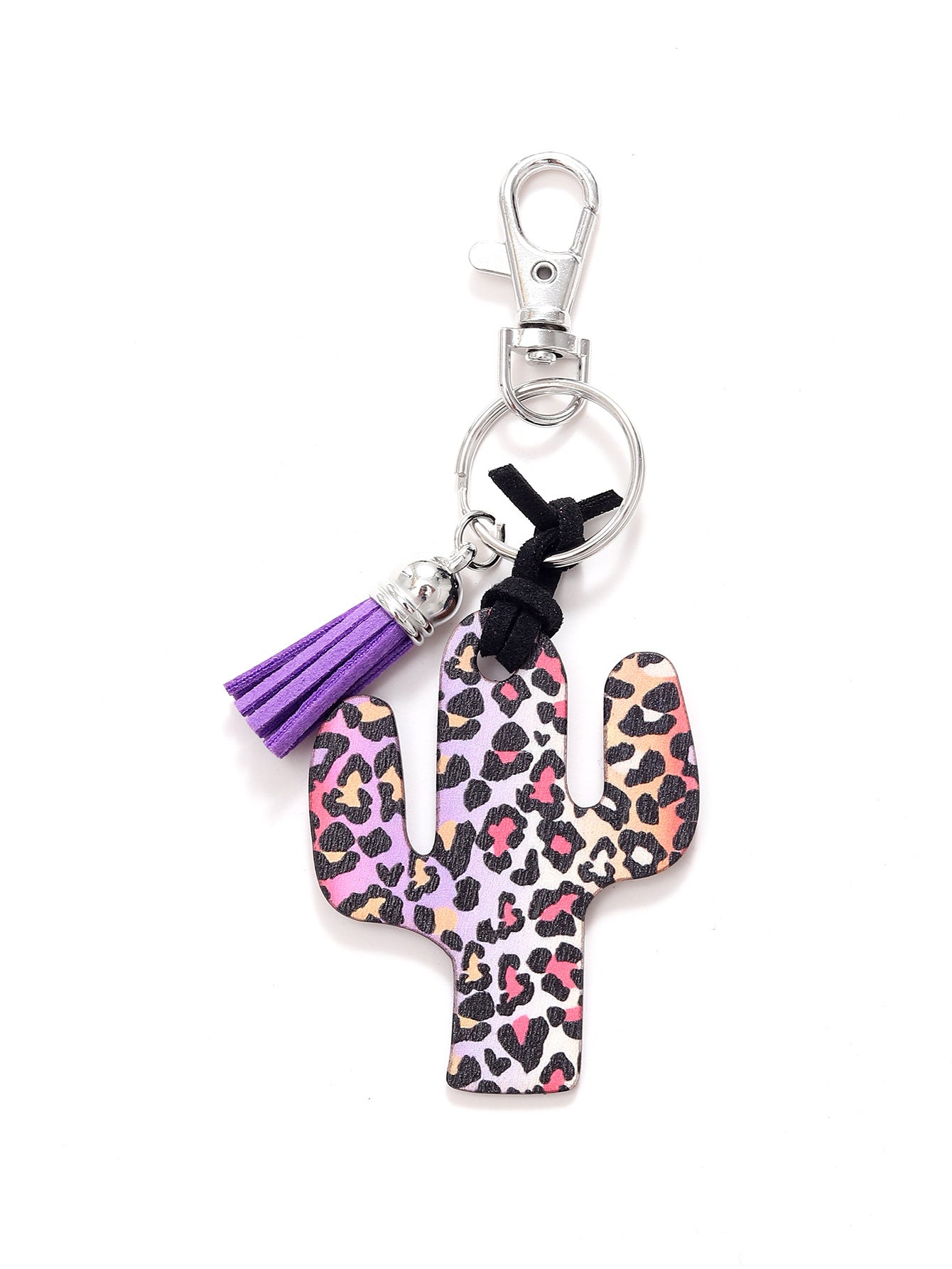 Wholesale Wooden Cactus Leopard Print Keychain ACC-KC-YTian030