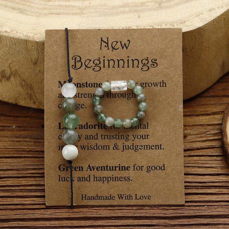 Wholesale Beaded Stone Bracelet  Glitter Stone Green Aventurine Ring Keychain