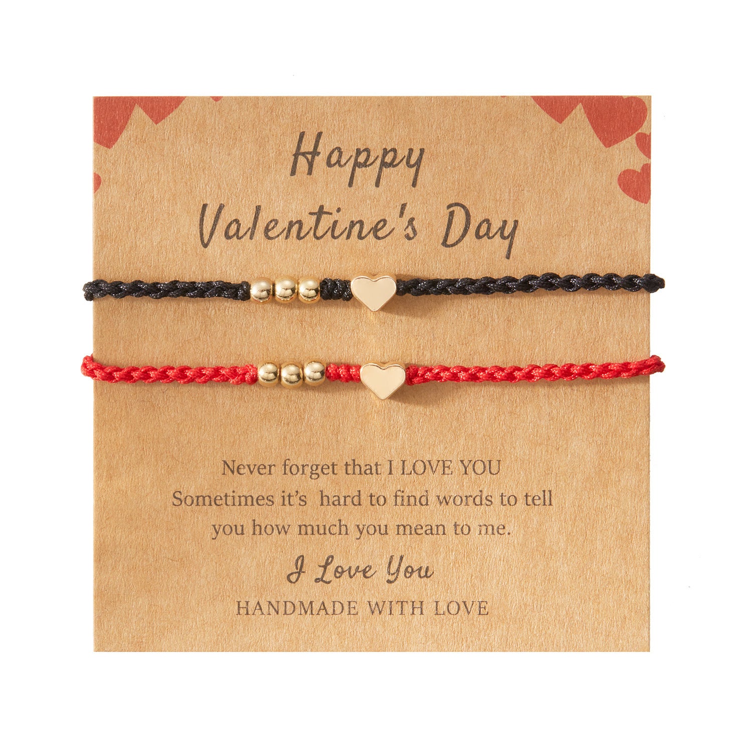 Wholesale love hand-woven black red rope bracelet