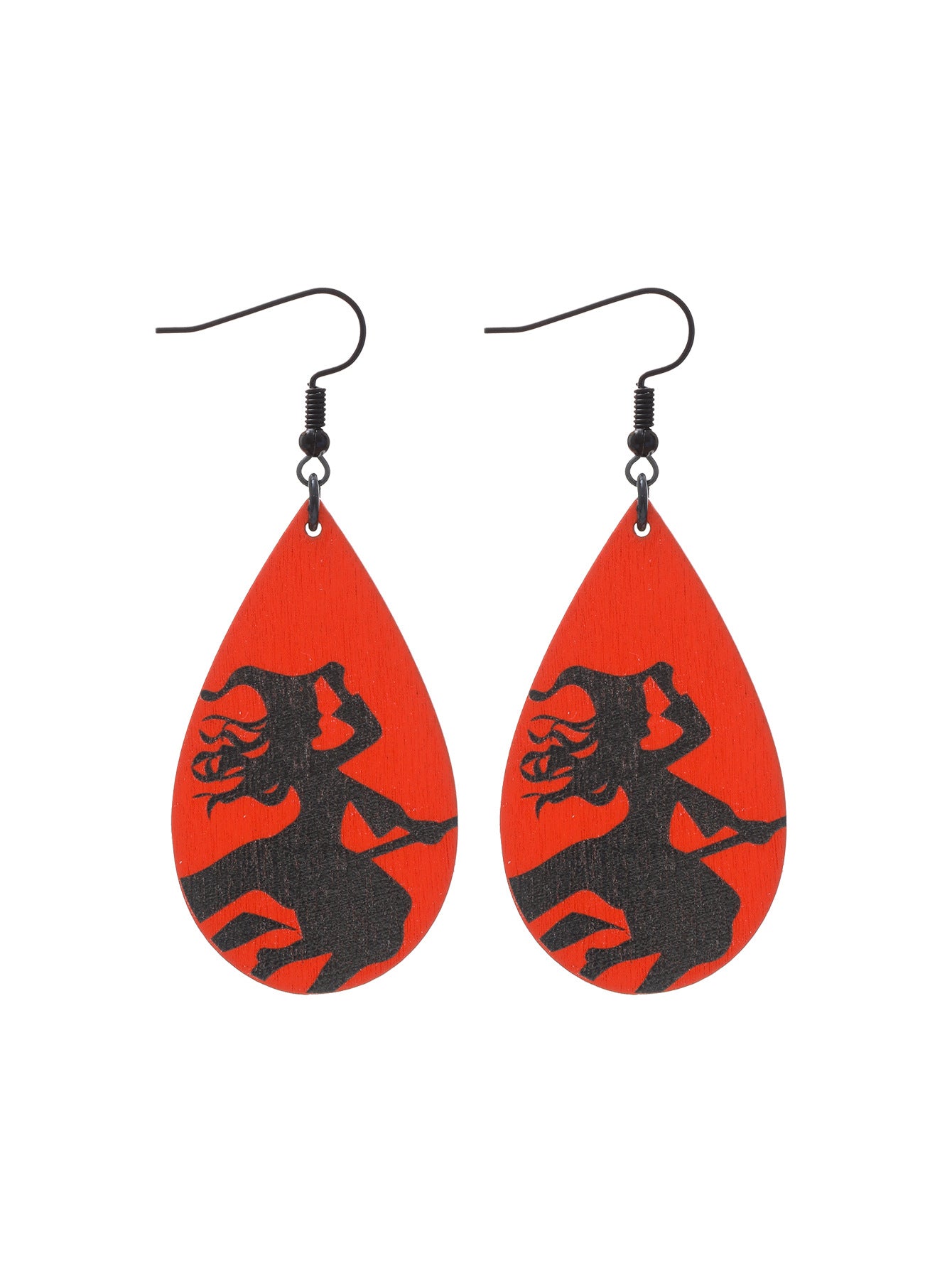 Wholesale Wood Flower Skull Pumpkin Earrings