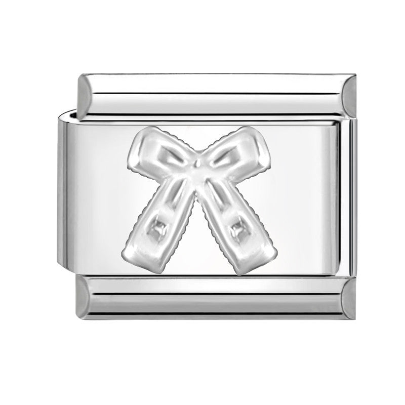 Wholesale Stainless Steel Italian Style Bow Charms,  DIY Bracelet Craft Accessories for Jewelry Making