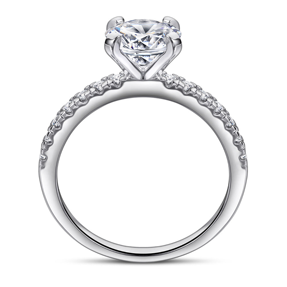 Wholesale 925 silver ring women's new rose gold eight hearts eight arrows zircon fashion four claw simulation diamond  ring