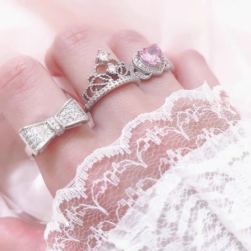 Wholesale Micro-inlaid Zircon Crown Opening Ring