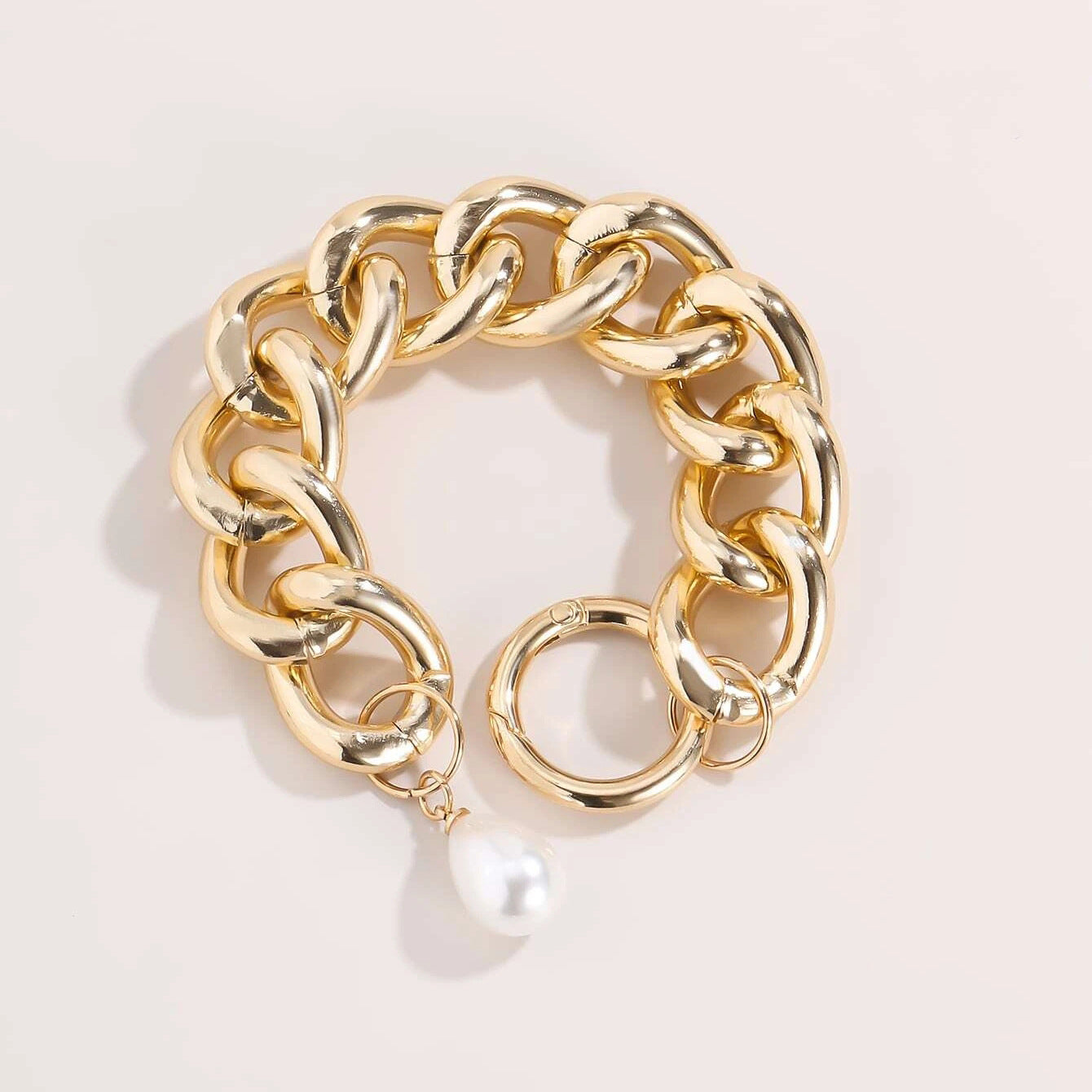Wholesale  geometric hollow thick chain bracelet