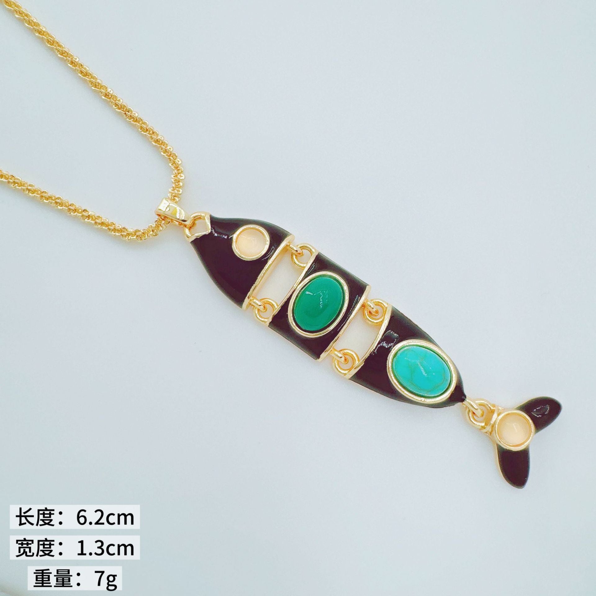 Wholesale Copper Koi Pendant Necklace Ocean Series Trendy Jewelry Accessory for Women