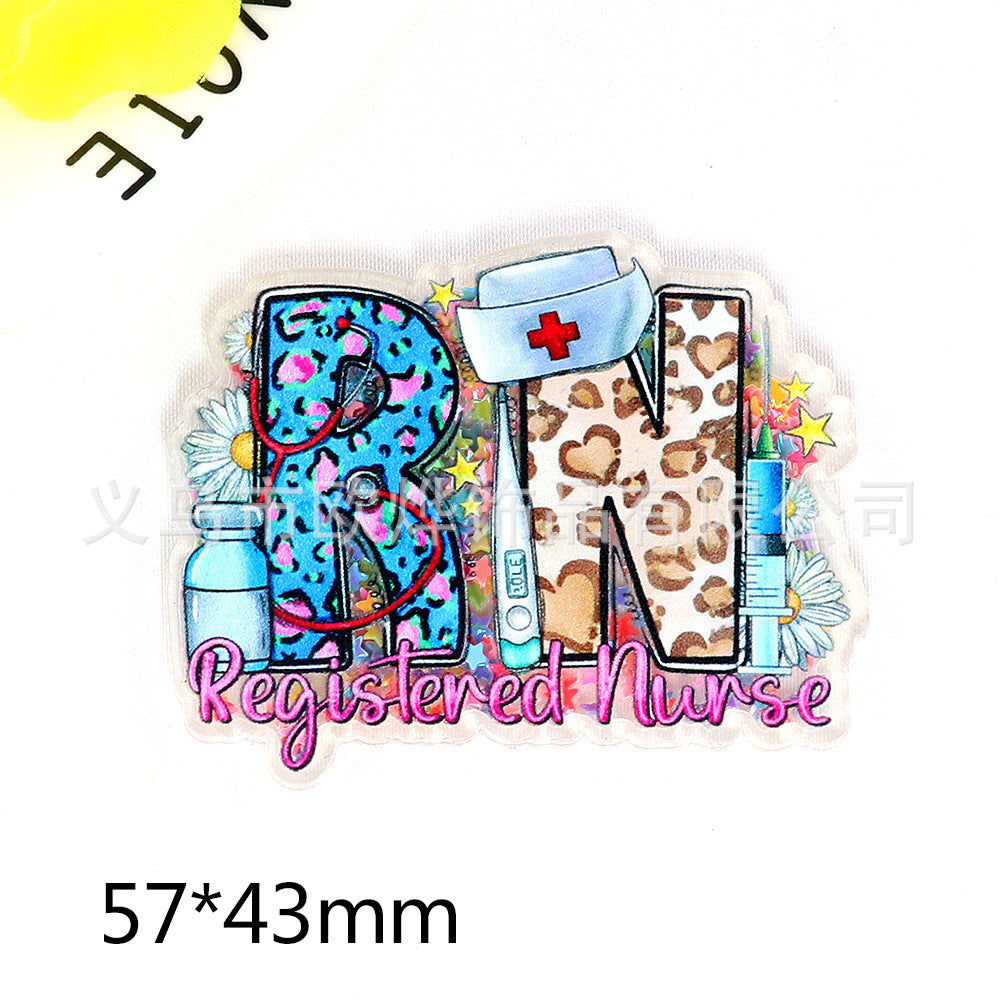 Wholesale 10pcs DIY Flatback Cartoon Christmas Snowman Acrylic Flatback Badge Reels Retractable Keychain DIY Accessories