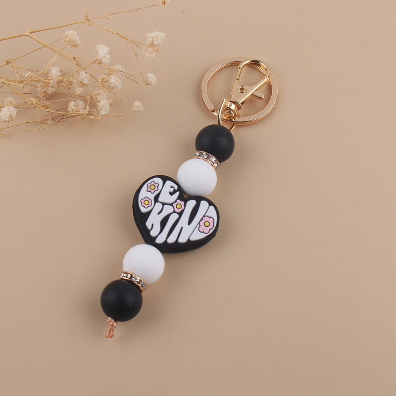 Wholesale Love Silicone Handmade Beaded Keychain ACC-KC-GuangTian010