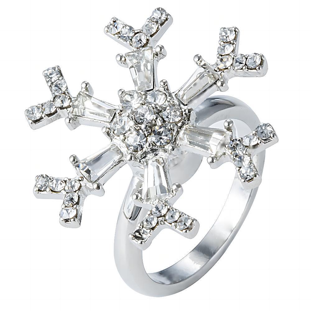 Wholesale  snowflake fashion rotating ring