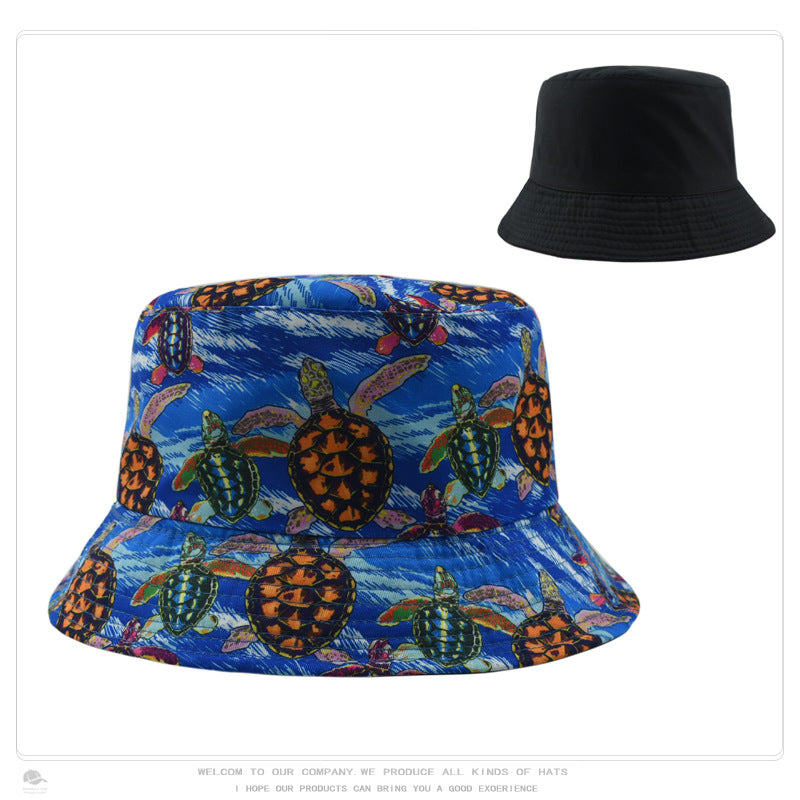 Wholesale Retro Pattern Printed Bucket Hat Double Sided Basin Hat ACC-HT-DaQi001