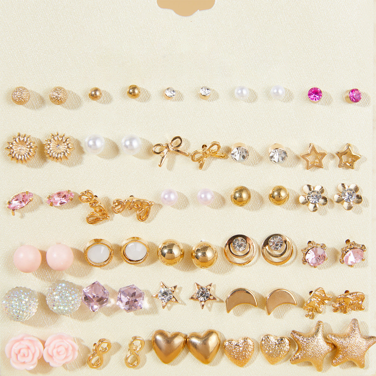 Wholesale 30 pairs/ set of bow flowers starfish butterfly earrings set