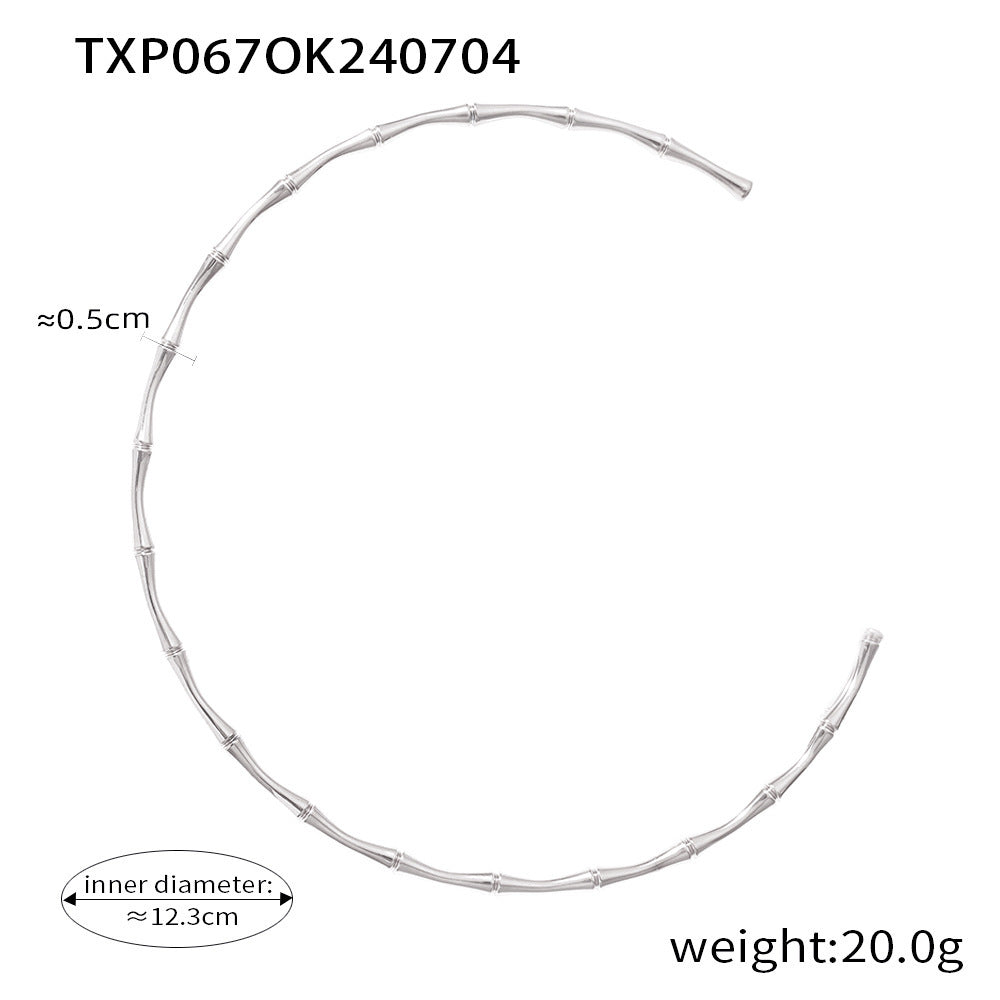 Wholesale Titanium Steel Bamboo Joint Versatile Jewelry Necklace Earrings