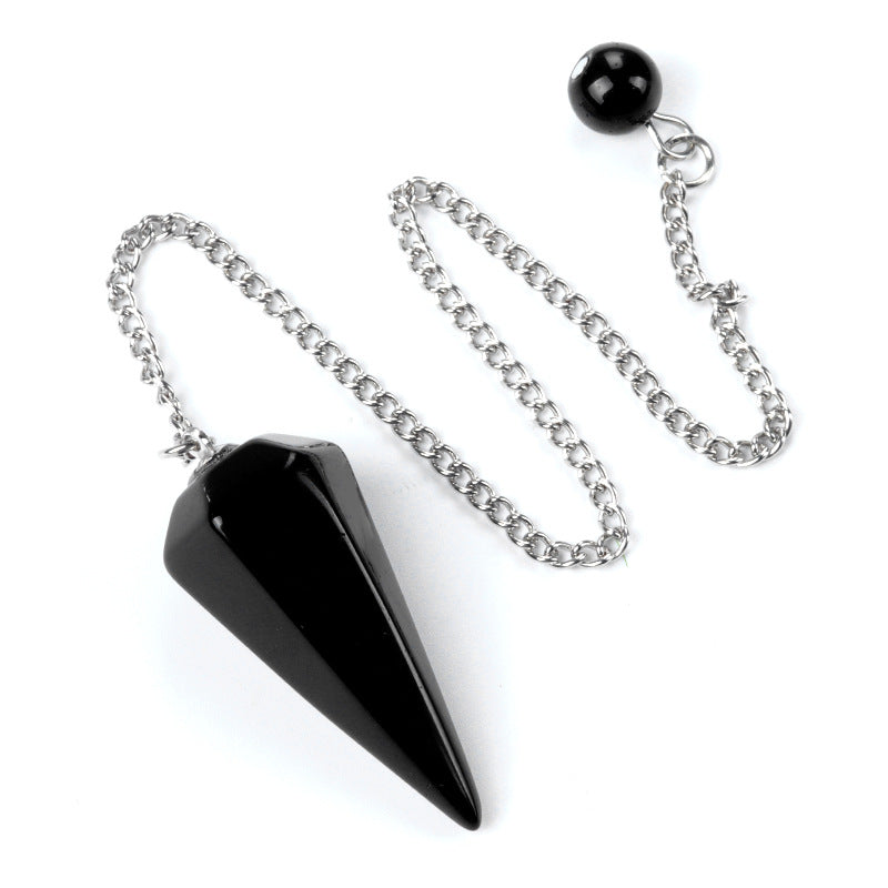 Wholesale 38mm swing natural crystal stone swing polished hexagonal column pendant