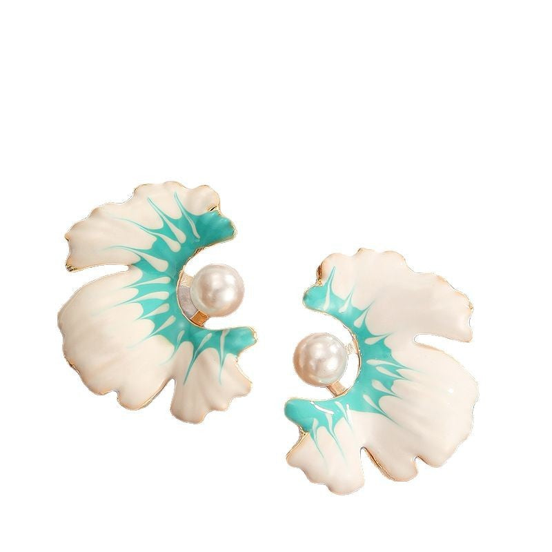 Wholesale  color oil drop flower earrings