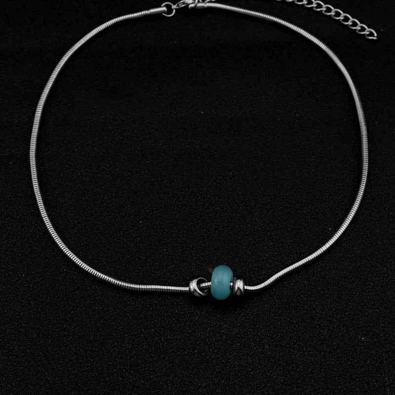 Wholesale New Chinese Style Jade Retro Necklace Fashion Snake Bone Chain Jewelry Accessory