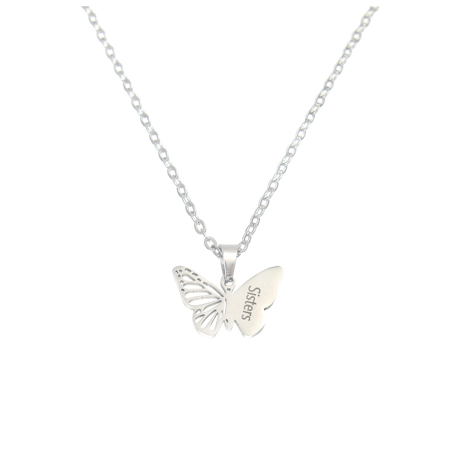 Wholesale  stainless steel lettering Golden Butterfly Mother pendant necklace