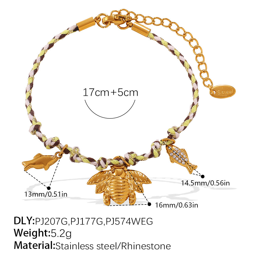 Wholesale DIY pendant knotted rope bracelet colorfast ocean-themed pendant necklace jewelry