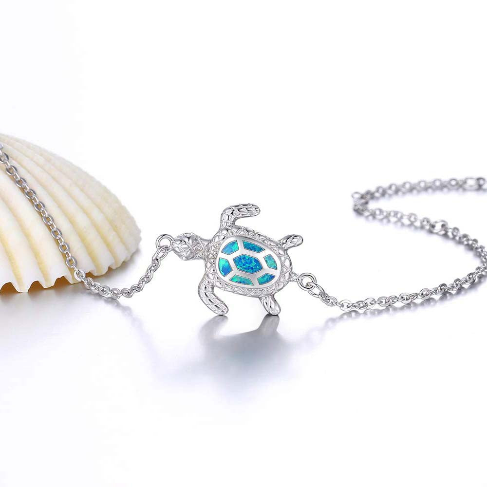Wholesale blue Opal turtle turtle chain bracelet