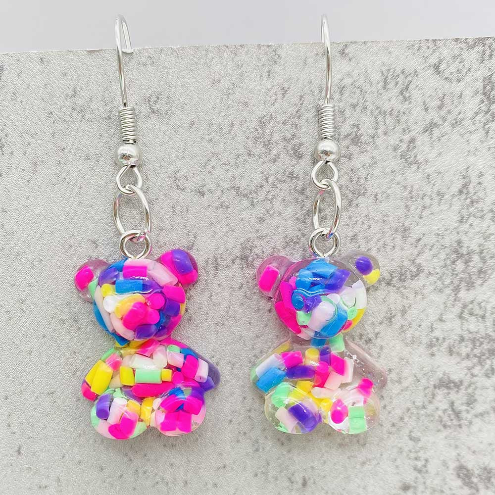Wholesale 3D Bear Heart Resin Earrings ACC-ES-ChenY091