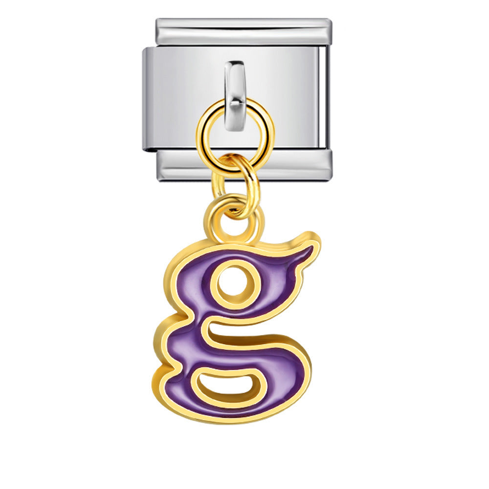 Wholesale Italian Charm Bracelet 9mm DIY Splicing Letter Series Stainless Steel Composable Bracelet