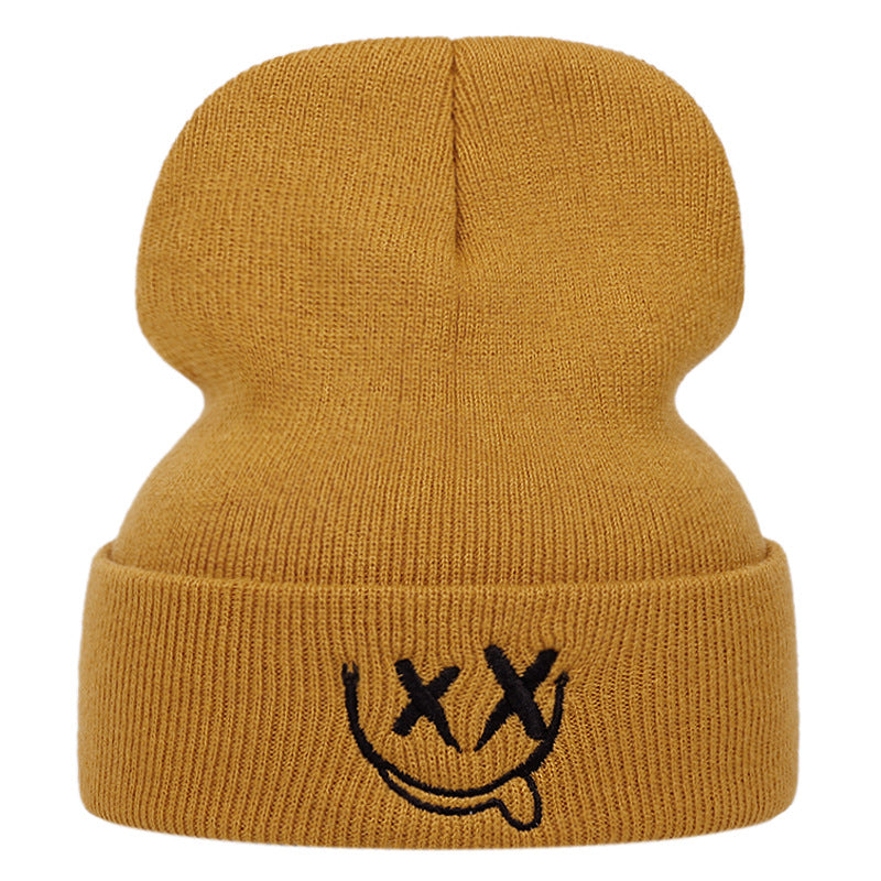 Wholesale Chic Embroidered Geometric Knit Beanie Winter Warm Hat For Men Women Trendy Fashion Accessory Gift