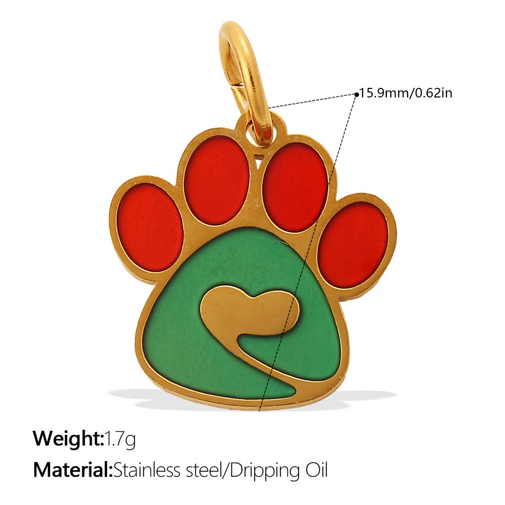 Wholesale Cute Cartoon Dog Paw Print Pendant Charms