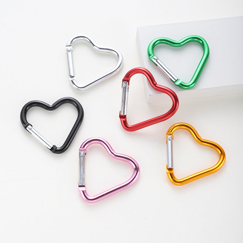 Wholesale Heart aluminum alloy multifunctional safety buckle keychains