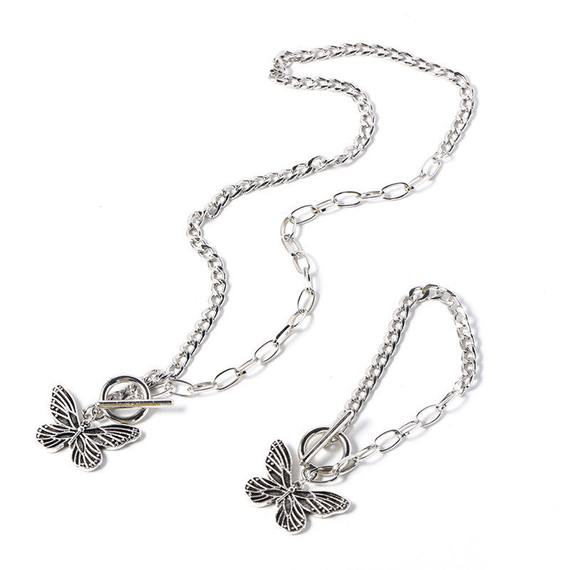 Wholesale Vintage Butterfly Pendant Necklace OT Clasp Clavicle Chain ACC-NE-Tongs010