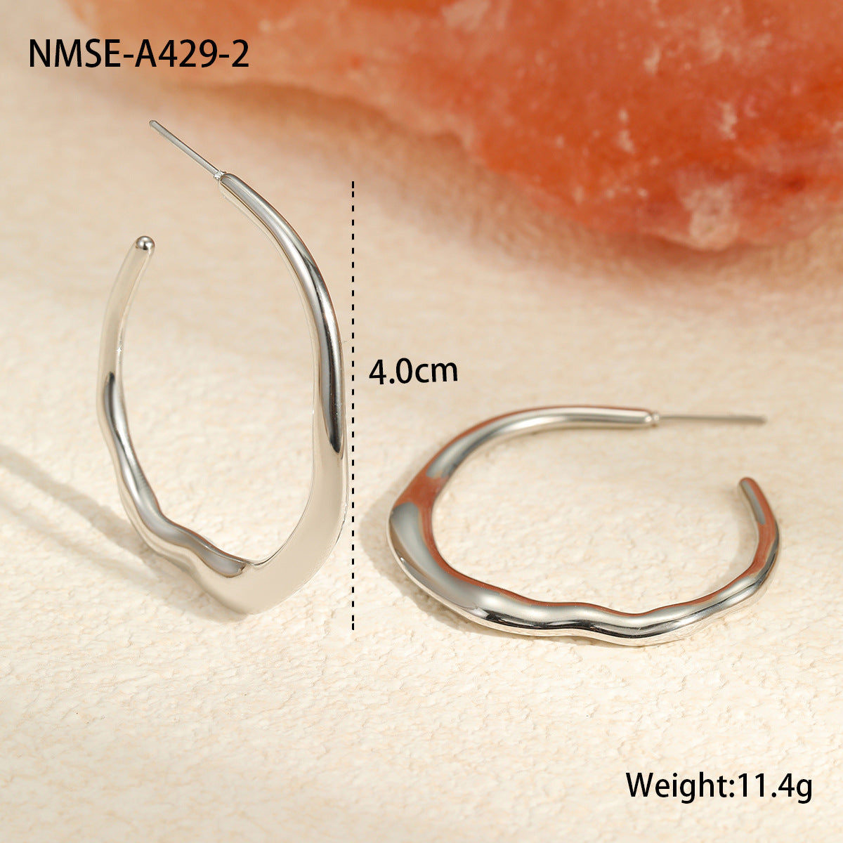 Wholesale  C  Earrings Stainless Steel Plated 18K Gold  Light Luxury Earrings