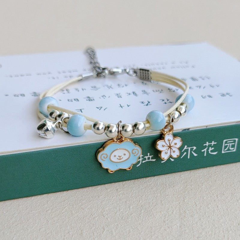 Wholesale  cute cartoon flower bracelet  beads woven bracelet