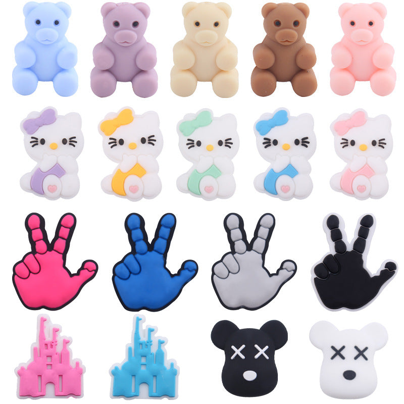 Wholesale Cartoon Cute Cartoon Silicone Bear Series Focal Beads DIY Bead Accessories