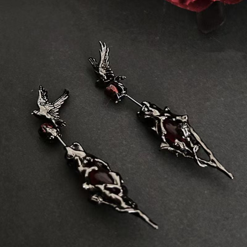 Wholesale Diamond Irregular Hollow Earrings Thorns Rose Earrings