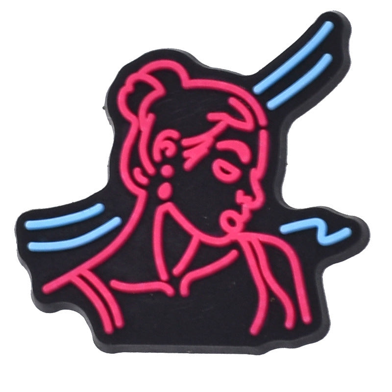 Wholesale random 100pcs cute cartoon PVC soft rubber shoe buckle decoration ACC-SC-RYY072