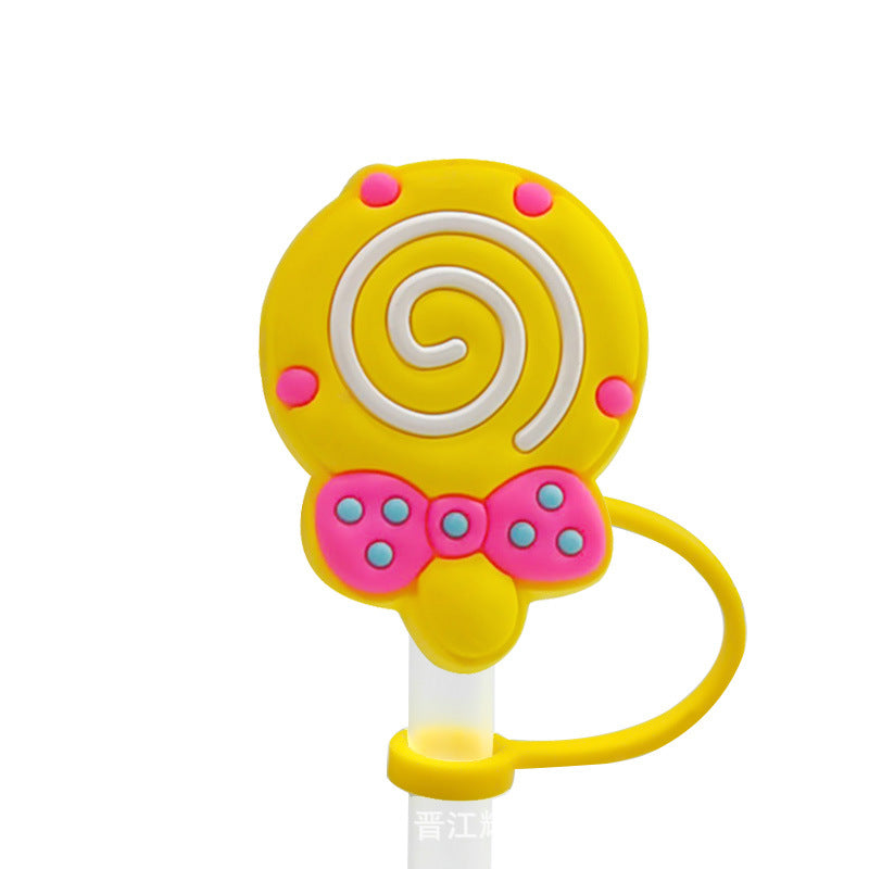 Wholesale 10PCS 7-8mm BOO Creative Silicone Straw Tube Cap Straw Decoration