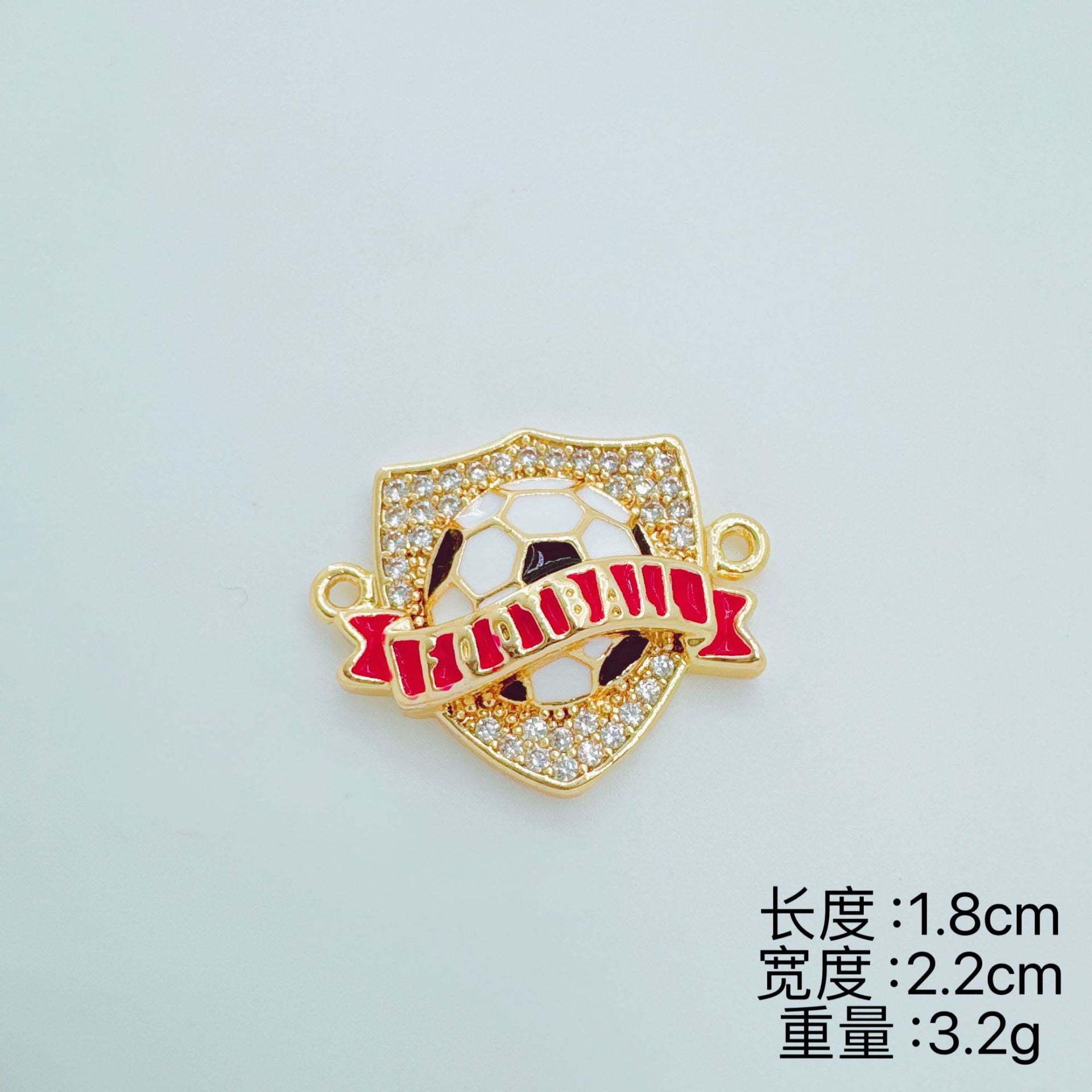 Wholesale Soccer Football Drop Pendant Gold Tone Enamel Charm Car Key Accessory Gift