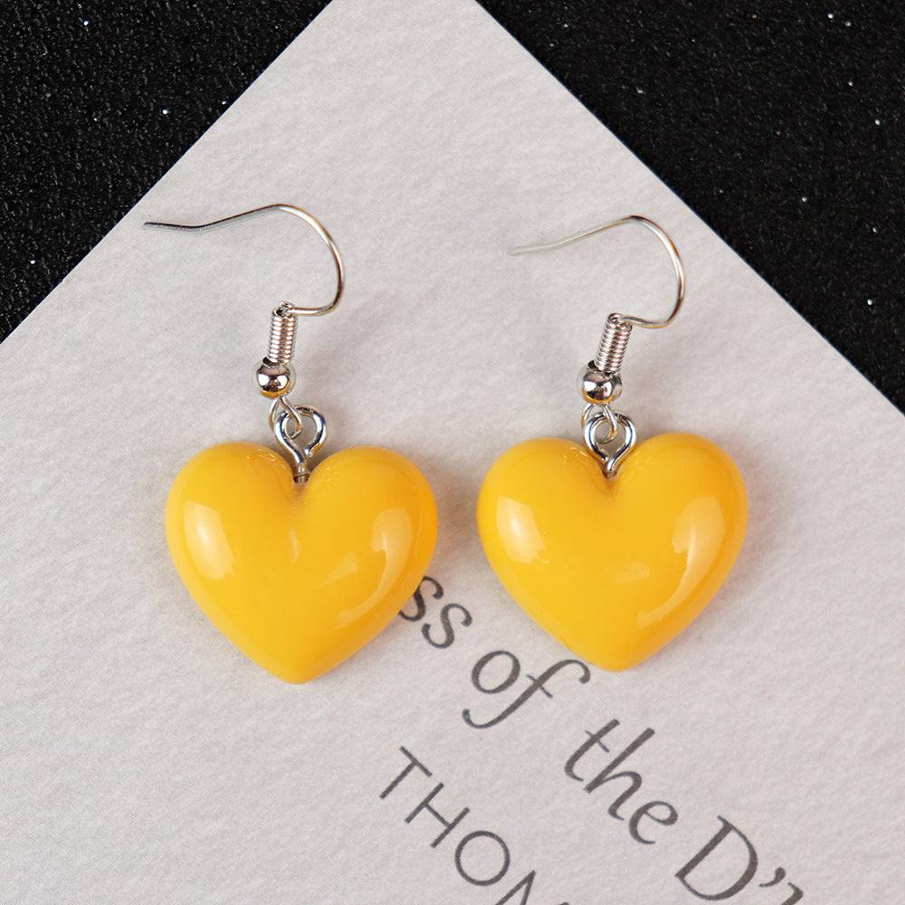 Wholesale Valentine' s Day Resin Flat Pearl Heart Earrings