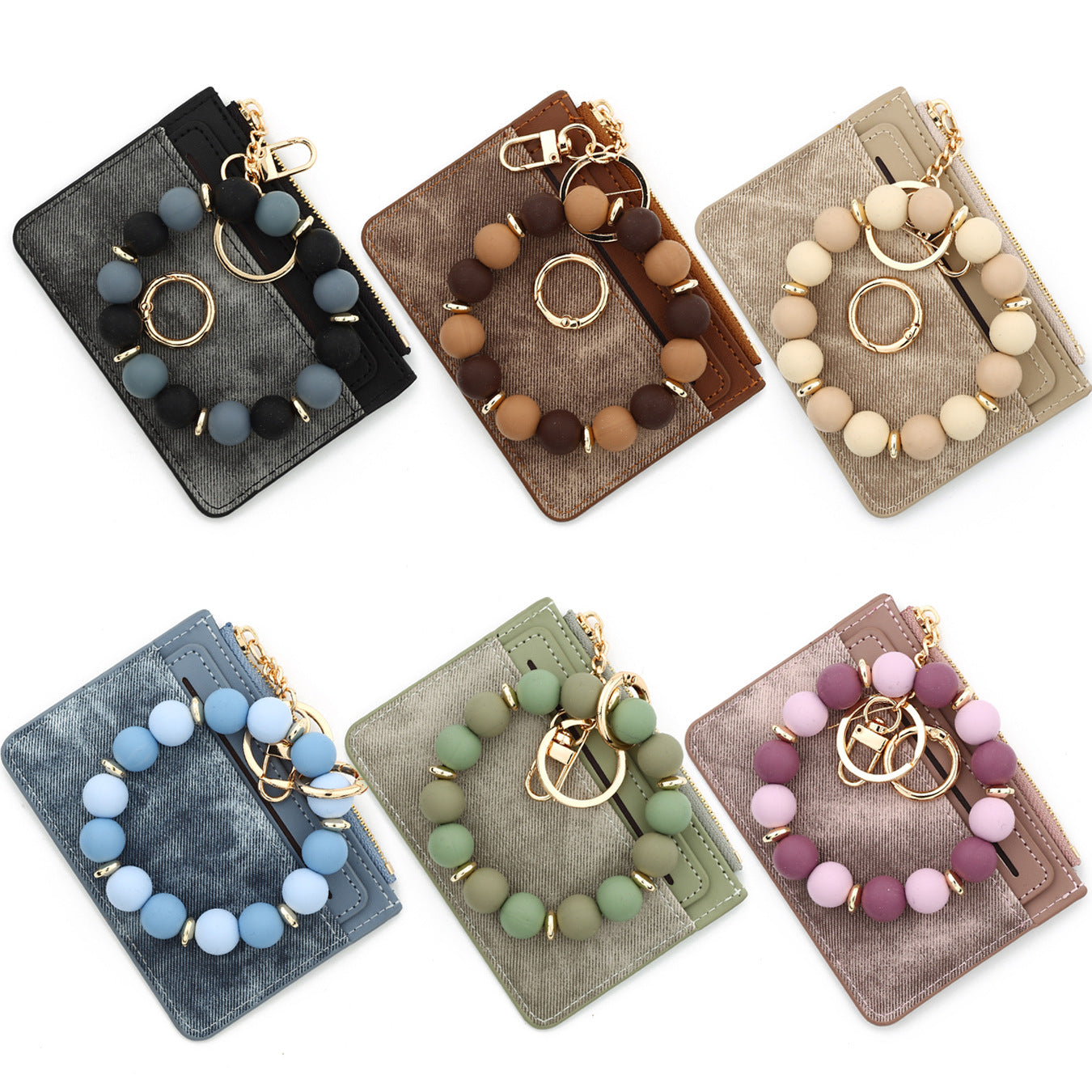 Wholesale Small Wallet Card Case Bank Wristlet Keychain