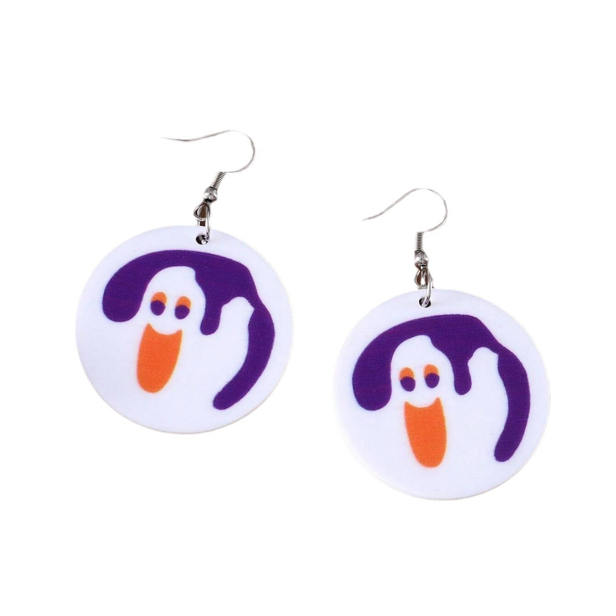 Wholesale  Acrylic Halloween Ghost Pumpkin Black Cat Pendant Earrings