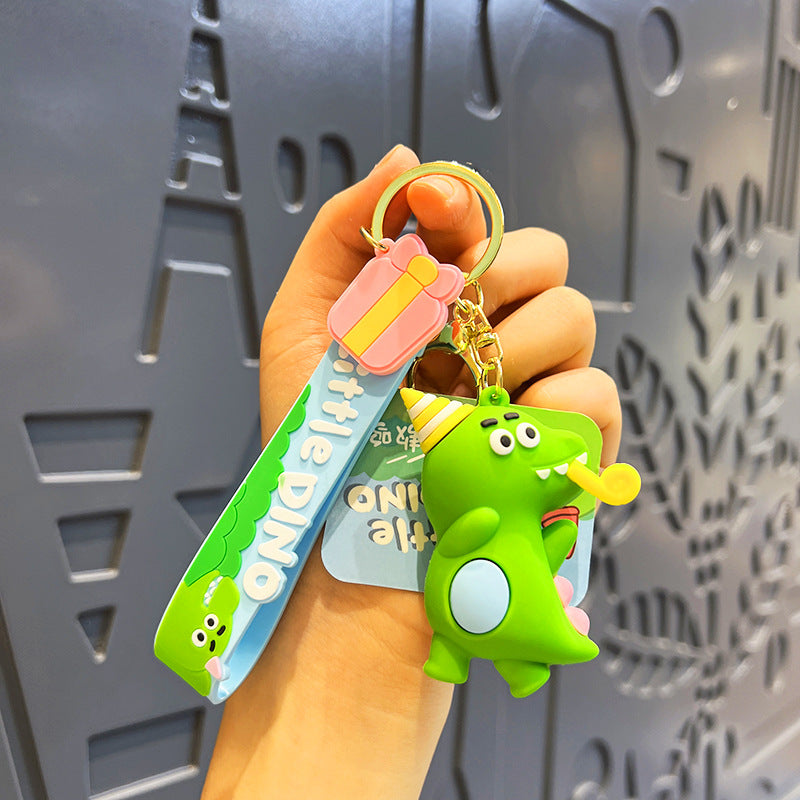 Wholesale Cartoon Little Dinosaur Silicone Keychain ACC-KC-JuCai005
